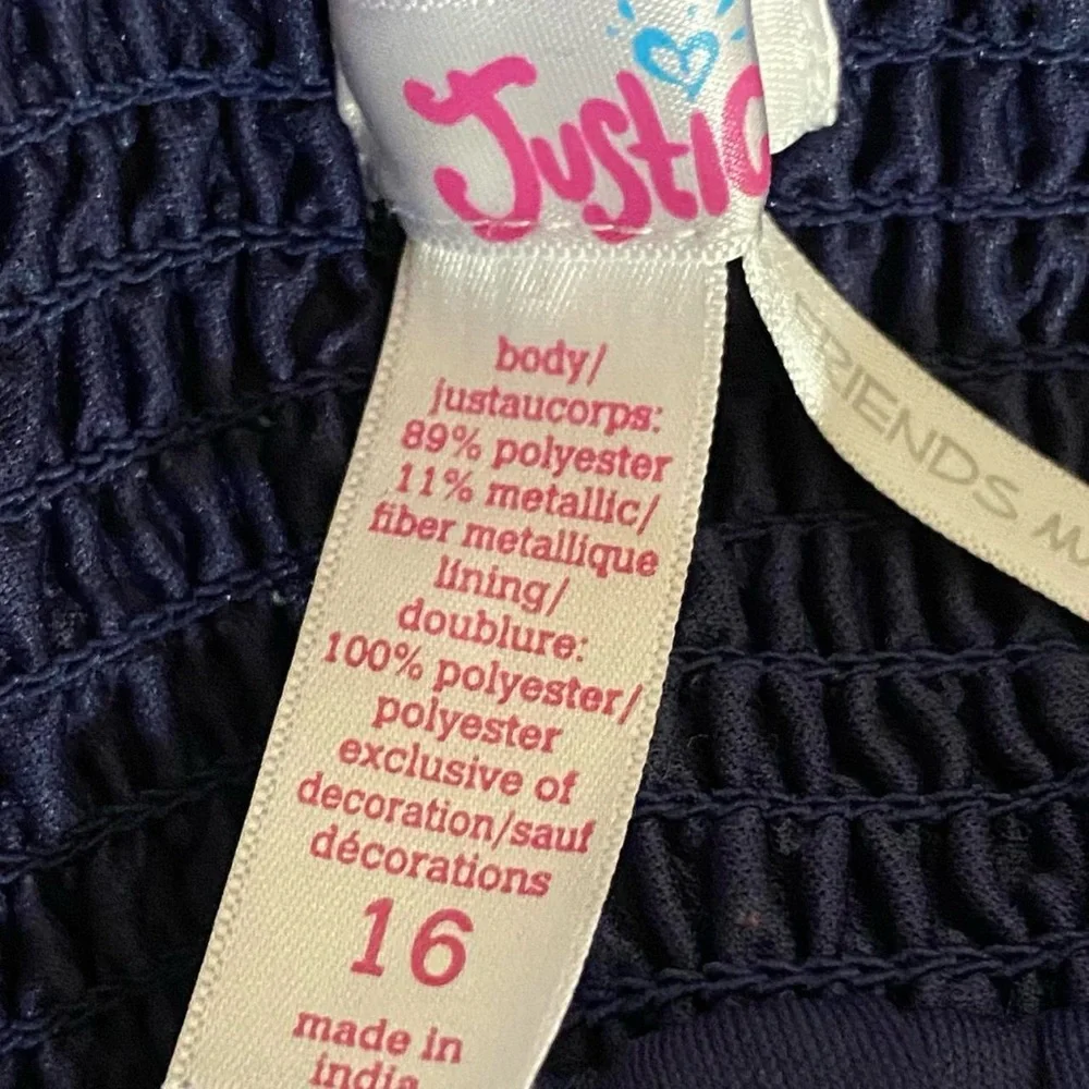 JUSTICE Y2K Fairy Babydoll Top Ditsy Floral Purple Sequin Ruffles Youth Girls 16